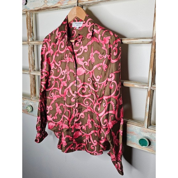 Skirtin Around Ornate Design Button Up Blouse Ladie size 8 - Picture 4 of 5